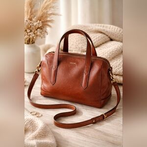 Fossil Brown Leather Satchel Bag
